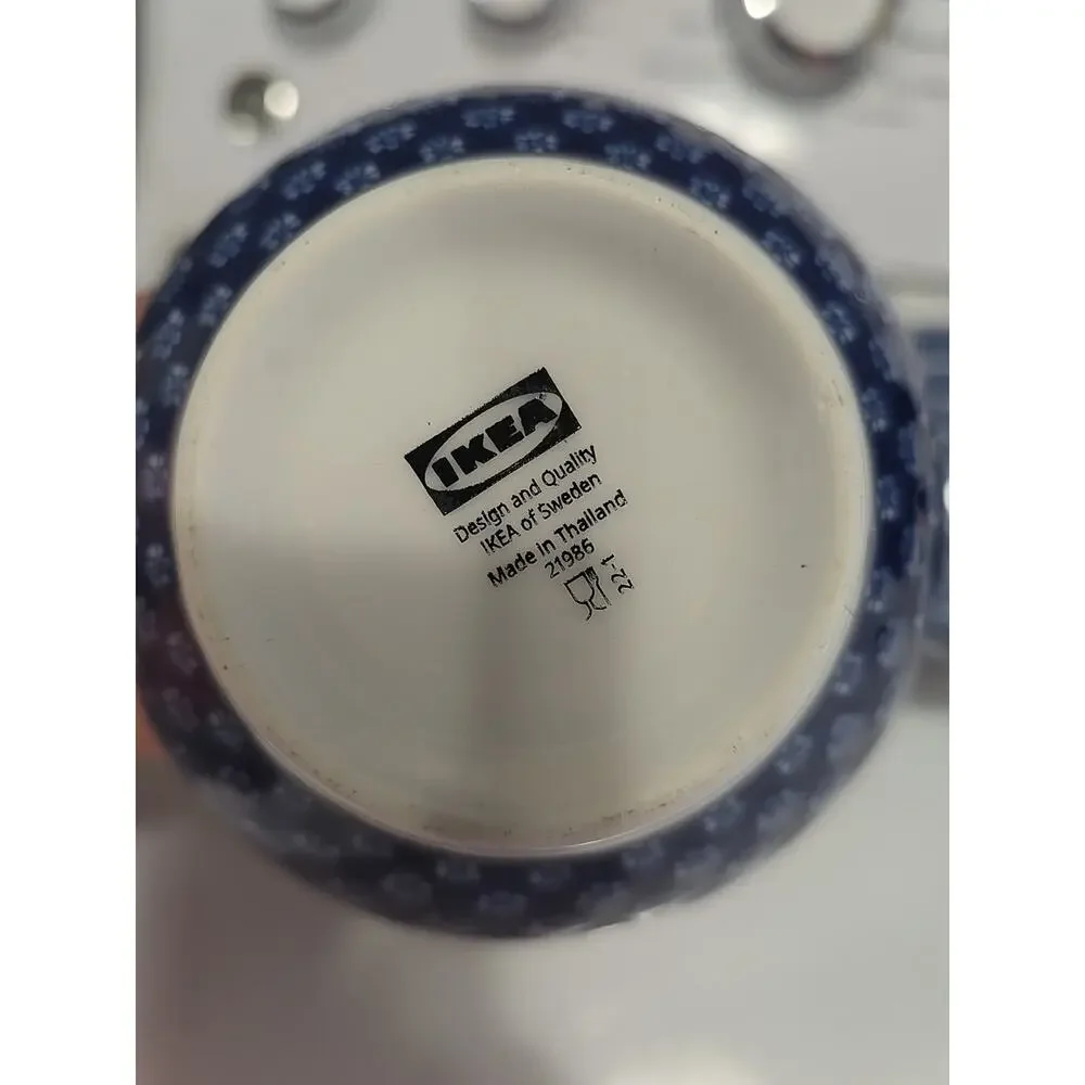 IKEA Entusiasm Blue White Japanese Inspired Pattern Feldspar‎ Porcelain Bowls
